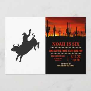 Silhouette eines Rodeo-Bullenritts Einladung