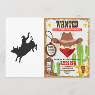 Silhouette eines Rodeo-Bullenritts Einladung