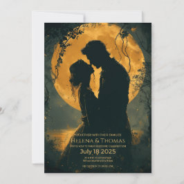 Silhouette eines romantischen Ehepaares Einladung