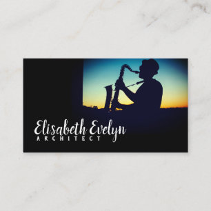 Silhouette eines Saxophon spielenden Mannes Visitenkarte