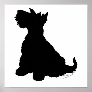 Silhouette eines Scottish Terrier Poster