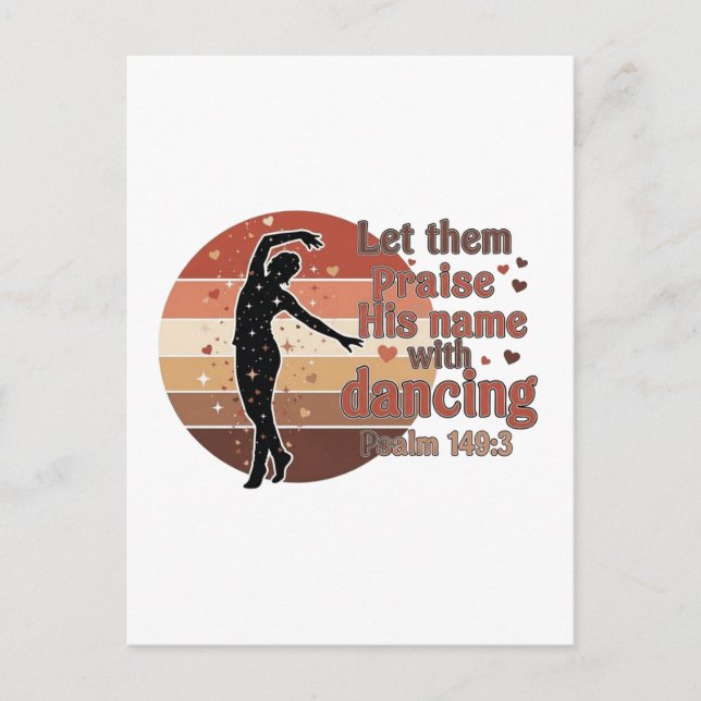 Silhouette eines Tänzers - Psalm-basiertes Design Einladungspostkarte (Vorderseite)