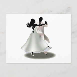 Silhouette eines Tanzpaares Postkarte