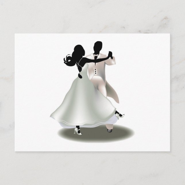 Silhouette eines Tanzpaares Postkarte (Vorderseite)