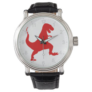 Silhouette eines Tyrannosaurus rex Armbanduhr