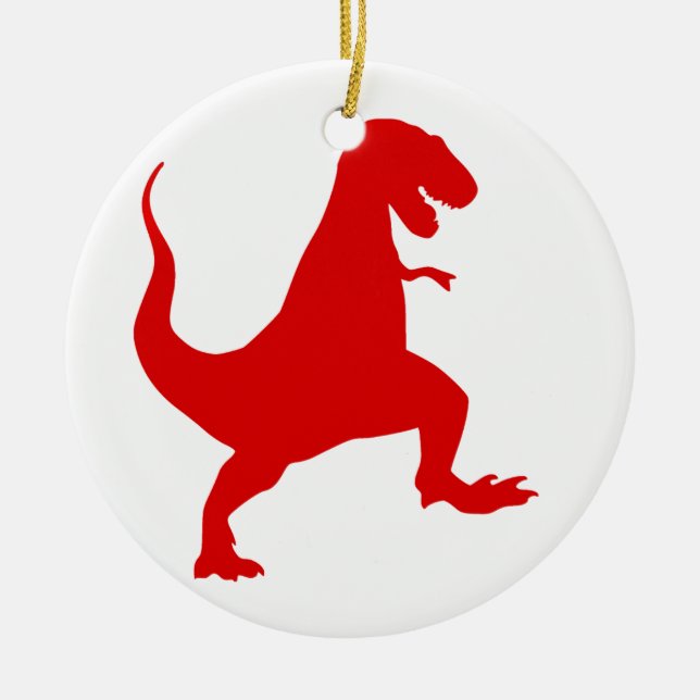 Silhouette eines Tyrannosaurus-Rex Keramik Ornament (Vorne)