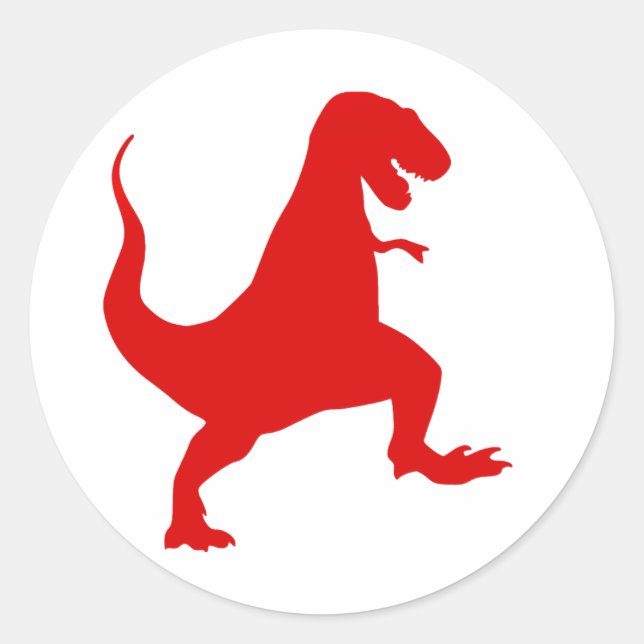 Silhouette eines Tyrannosaurus-Rex Runder Aufkleber (Vorderseite)