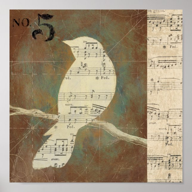 Silhouette eines Vogels Poster (Vorne)