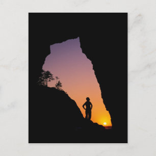 Silhouette eines Wanderers, Point of the Arches, Postkarte