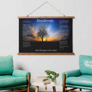 Silhouette eines Wildbaums Wandteppich Mit Holzrahmen