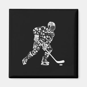 Silhouette-Eishockeyspielerin Frauen Mutter Mädche Magnet