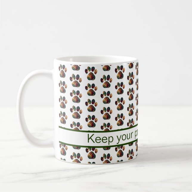 Silhouette Erntedank Weiß Kaffeetasse (Links)