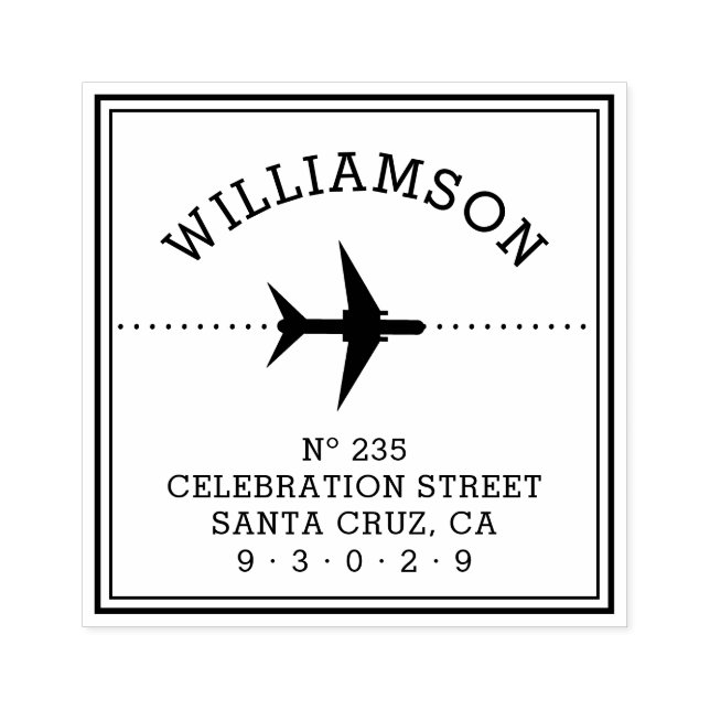 Silhouette | Familienname und Rücksendeadresse Gummistempel (Prägung)