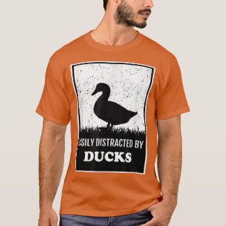 Silhouette Farm Duck Lover Easily Distracted By Du T-Shirt