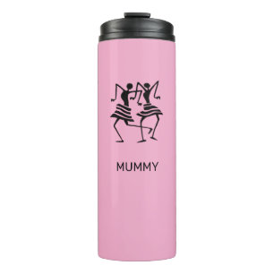 Silhouette Feier Tanz Mumie Pink Thermosbecher