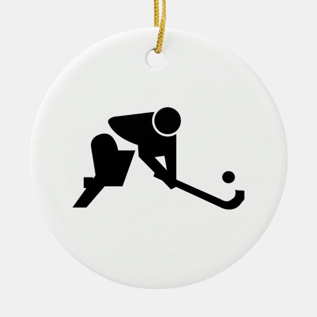 Silhouette-Feld-Hockey Keramikornament (Vorne)