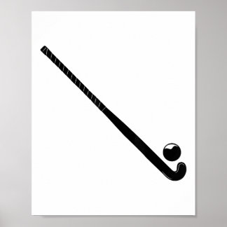Silhouette Feldhockeyschläger und Ll Lover State P Poster