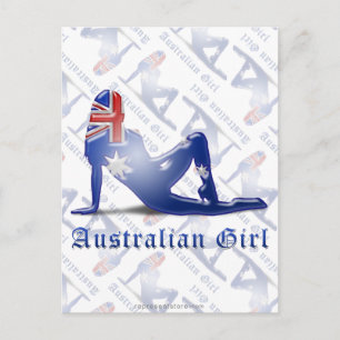 Silhouette-Flagge Australiens Postkarte