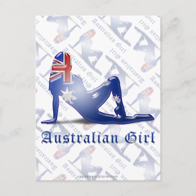 Silhouette-Flagge Australiens Postkarte (Vorderseite)