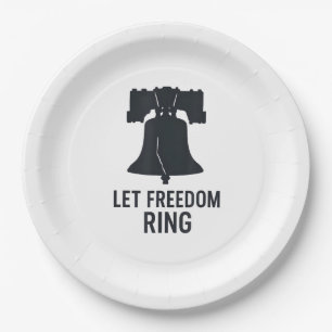 Silhouette "Freedom Ring Bell" gelassen Moderner U Pappteller