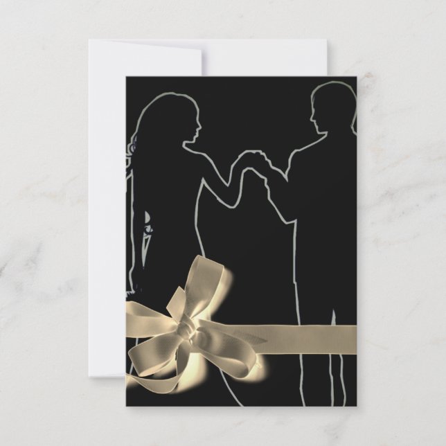 Silhouette für Bräunen und Bräuche, schwarz, hohe  Einladung (Vorderseite)