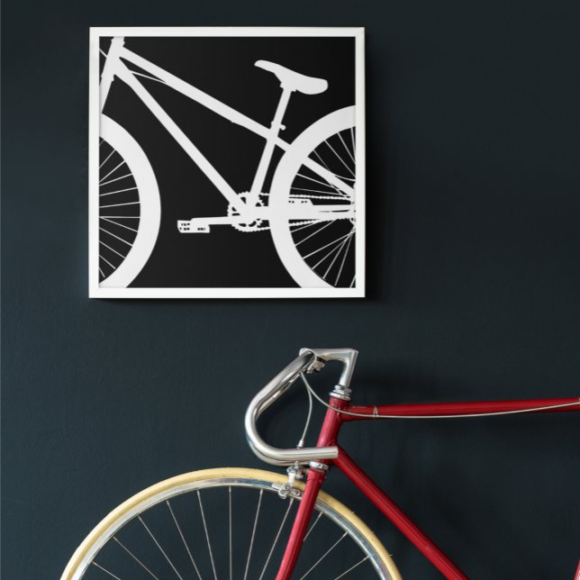 Silhouette für das weiße Fahrrad Poster (Von Creator hochgeladen)