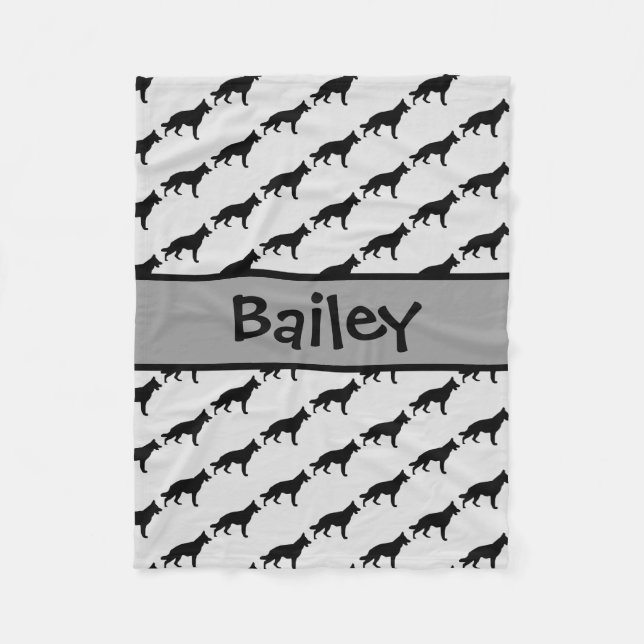 Silhouette für den Hund der Deutschen Schäferhunde Fleecedecke (Vorderseite)