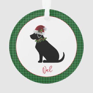 Silhouette für den WeihnachtsKaro Green Black Lab Ornament