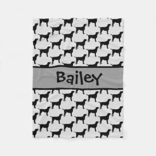 Silhouette für ein benutzerdefiniertes schwarzes L Fleecedecke