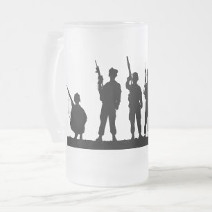 Silhouette für einfache Soldaten Mattglas Bierglas
