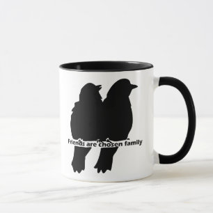 Silhouette für Familienvögel Tasse