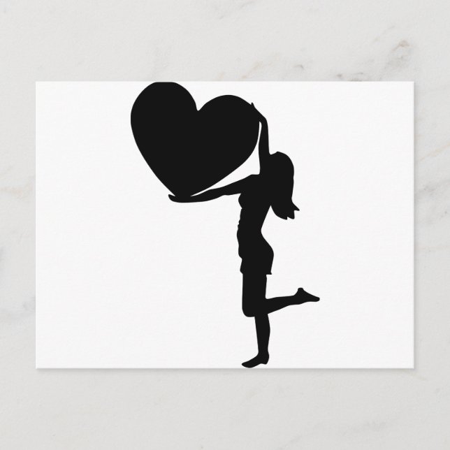 Silhouette für Frauen - Valentine Postkarte (Vorderseite)