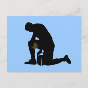 Silhouette für Fußballspieler Postkarte