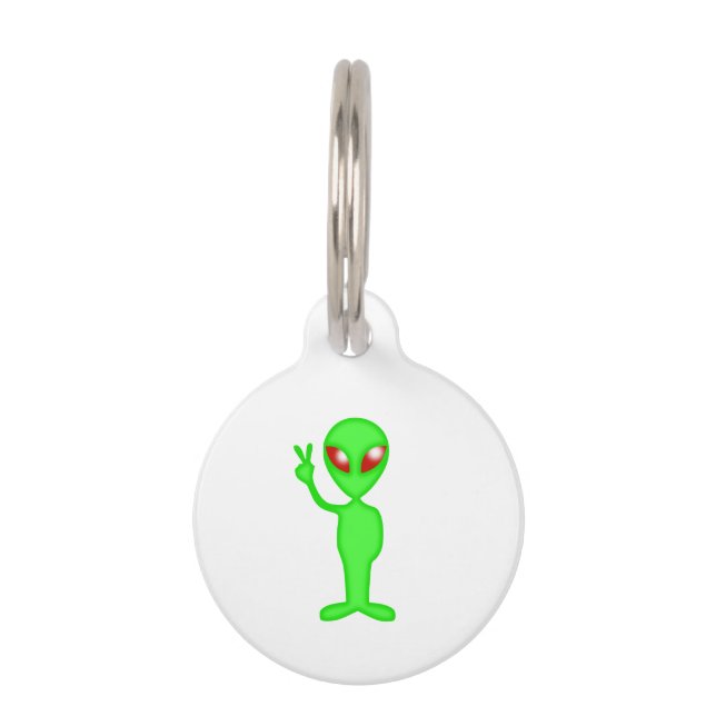 Silhouette für grüne Alien Haustiermarke (Vorderseite)