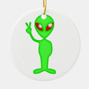 Silhouette für grüne Alien Keramik Ornament