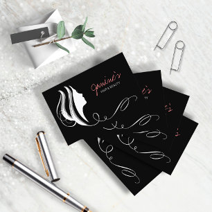 Silhouette für Haare und Schönheit Weiß ID873 Visitenkarte