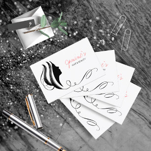 Silhouette für Haarwuchs und Schönheit, schwarz ID Visitenkarte