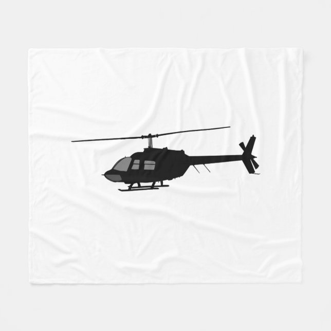 Silhouette für Hubschrauber-Chopper - Farbe anpass Fleecedecke (Vorderseite (Horizontal))