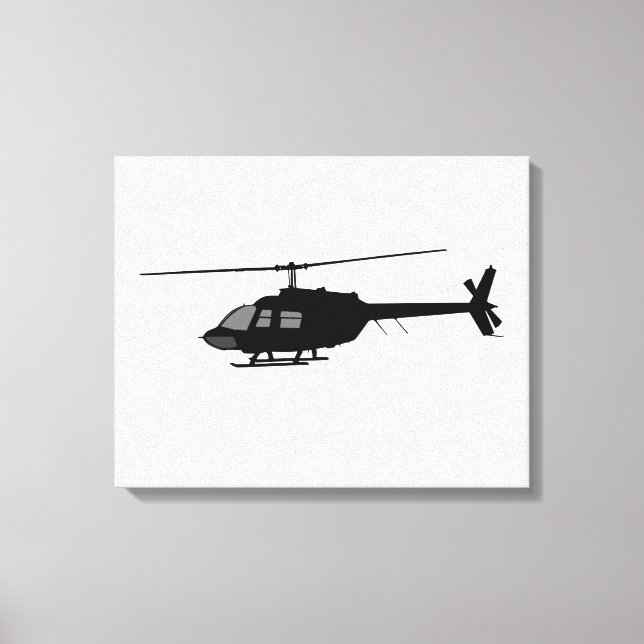 Silhouette für Hubschrauber-Chopper - Farbe anpass Leinwanddruck (Vorderseite)