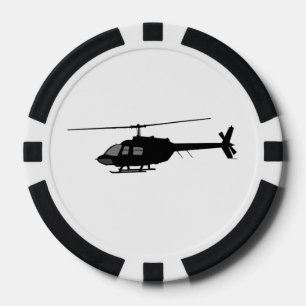 Silhouette für Hubschrauber-Chopper - Farbe anpass Pokerchips