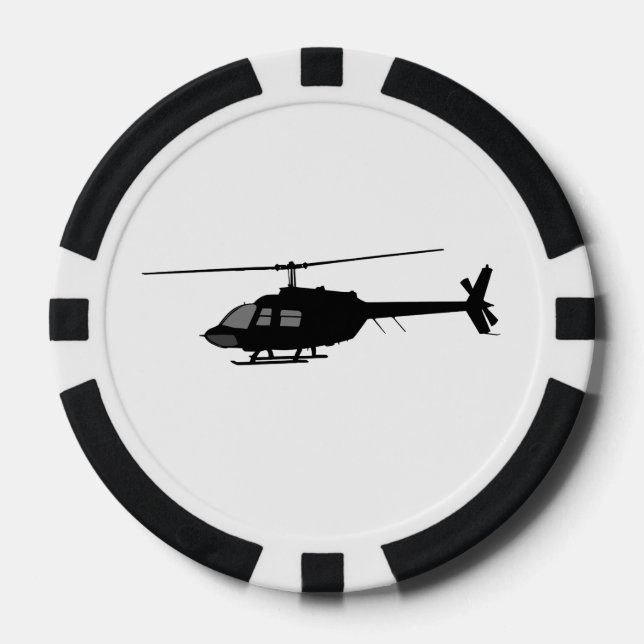 Silhouette für Hubschrauber-Chopper - Farbe anpass Pokerchips (Vorderseite)