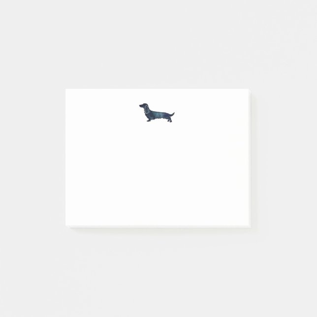 Silhouette für lange Haare Dackel Post-it Klebezettel (Vorderseite)