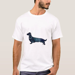 Silhouette für lange Haare Dackel Schwarzes Wasser T-Shirt