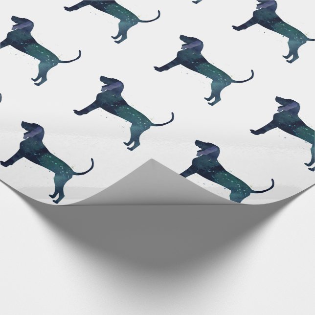 Silhouette für Schwarz-Tan Coonhound Geschenkpapier (Ecke)