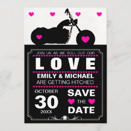 Silhouette für Schwarz-Weiß-Motorräder Save the Da Date