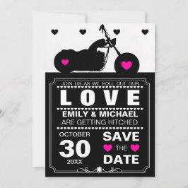 Silhouette für Schwarz-Weiß-Motorräder Save the Da Date