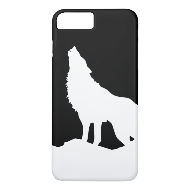 Silhouette für Schwarz-Weiß-Wolf Case-Mate iPhone Hülle (Rückseite)