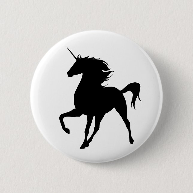 Silhouette für Schwarzes Einhorn Button (Vorderseite)