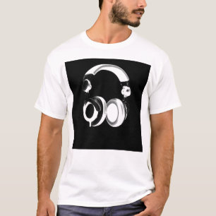 Silhouette für Schwarzweiß-Headphones T-Shirt