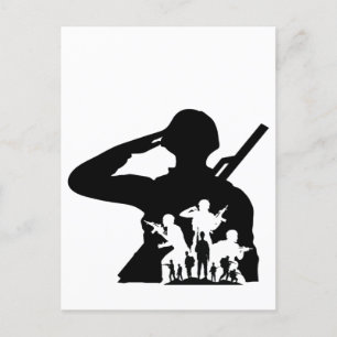 Silhouette für Soldaten Postkarte